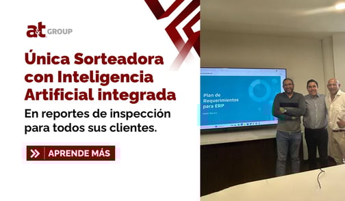 Única Sorteadora con Inteligencia Artificial integrada en reportes de inspección para todos sus clientes.